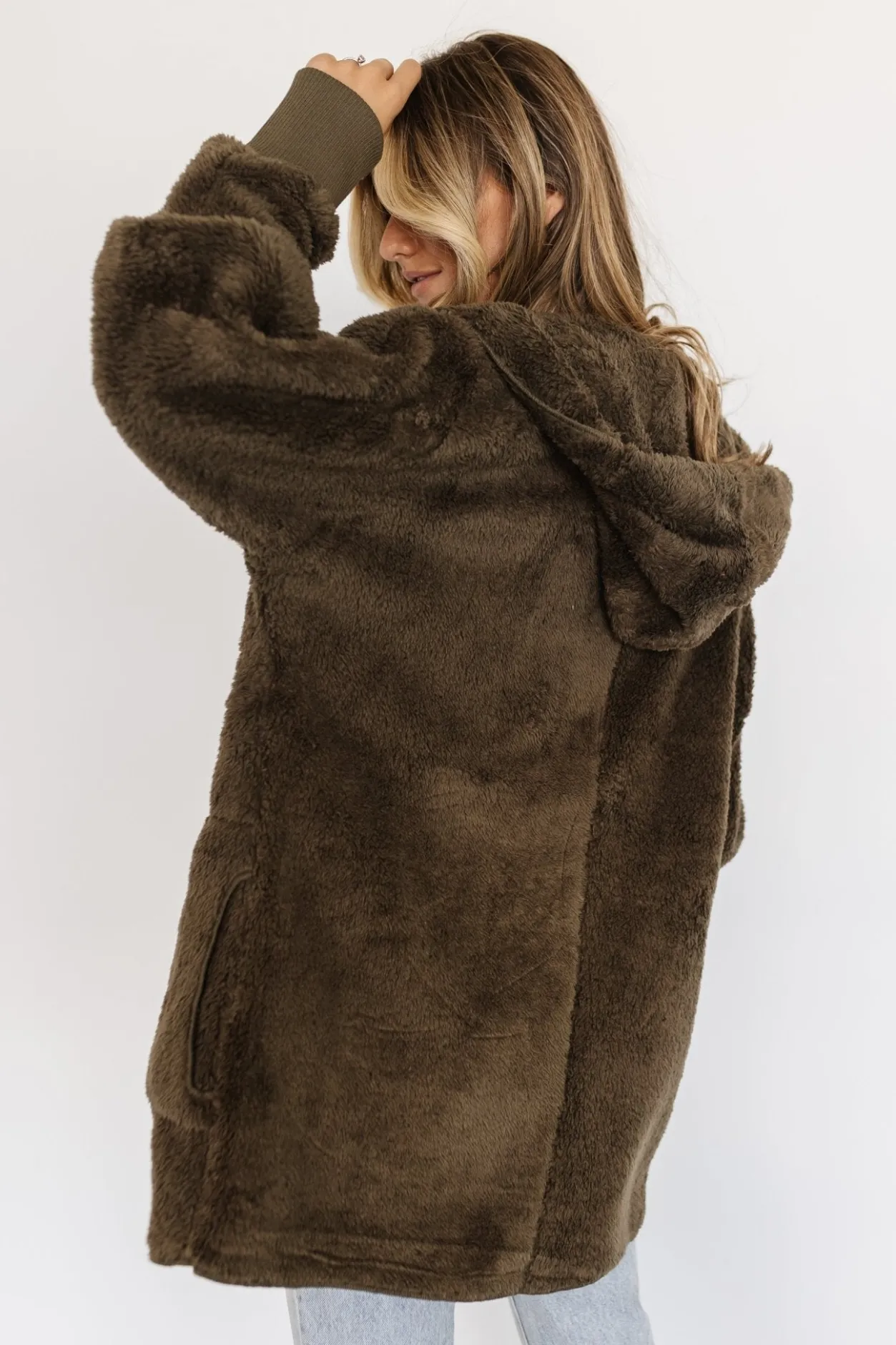 New Baltic Born Melrose Teddy Jacket | Olive