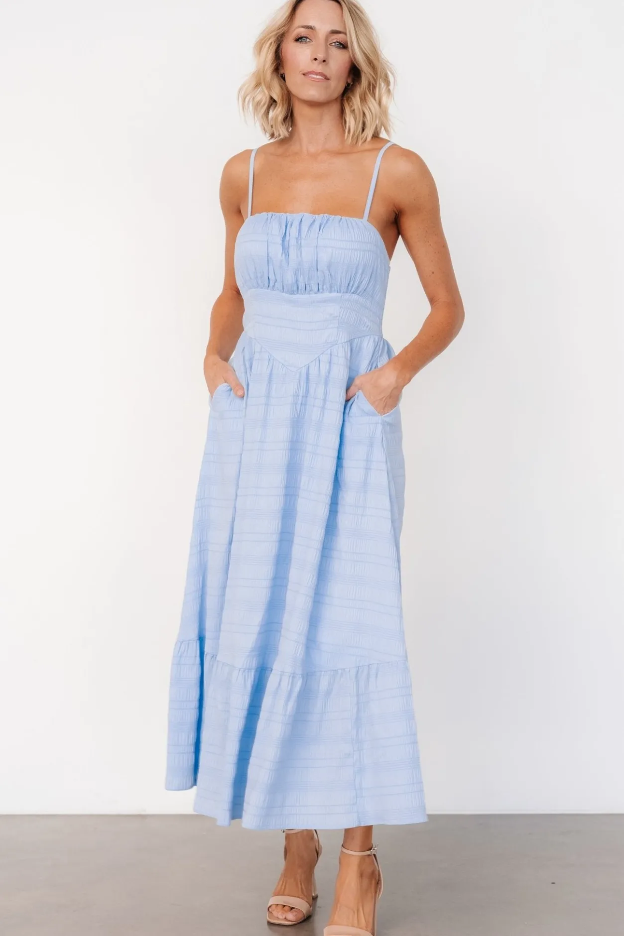 Clearance Baltic Born Mikayla Textured Tank Dress | Light Blue LightBlue