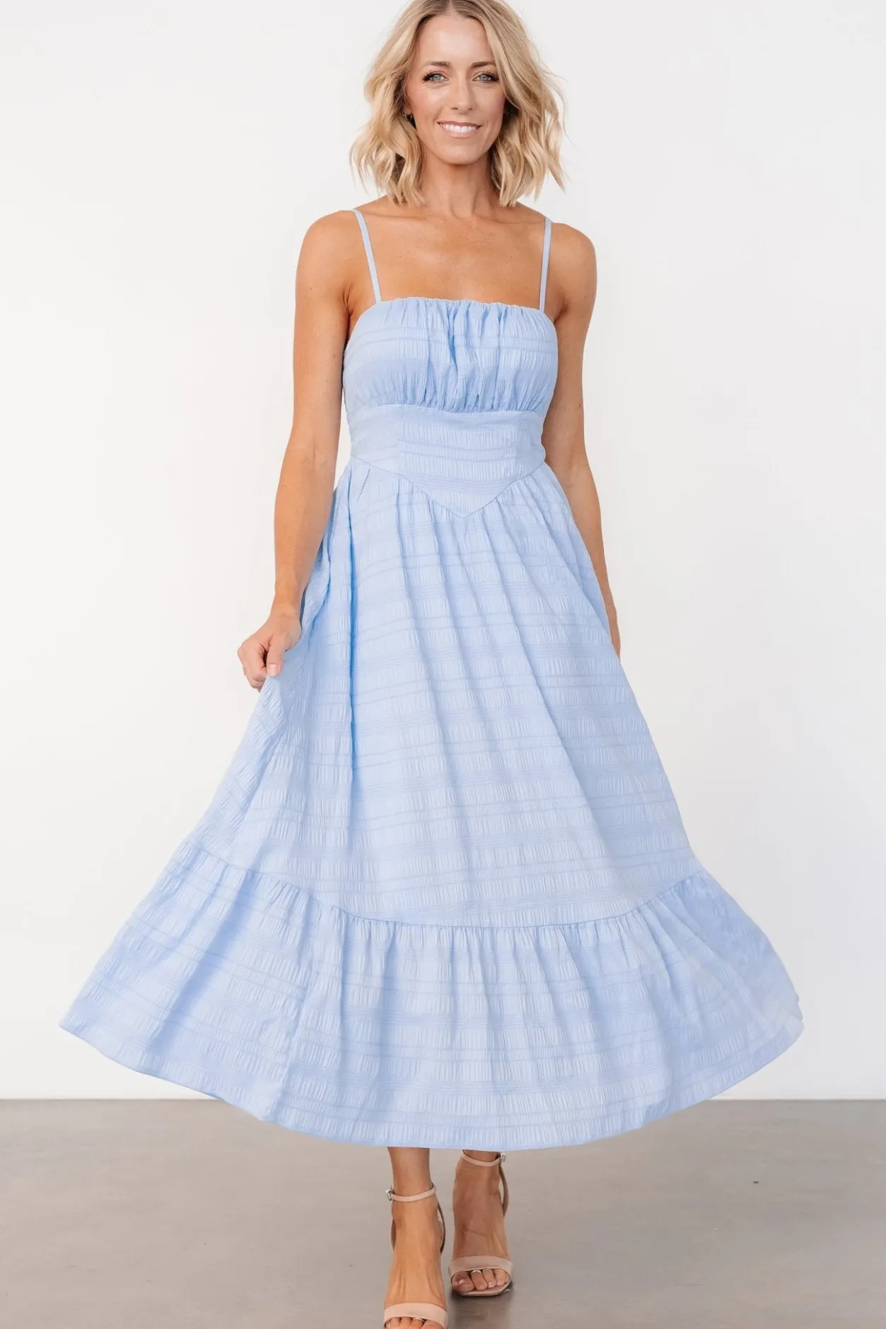 Clearance Baltic Born Mikayla Textured Tank Dress | Light Blue LightBlue