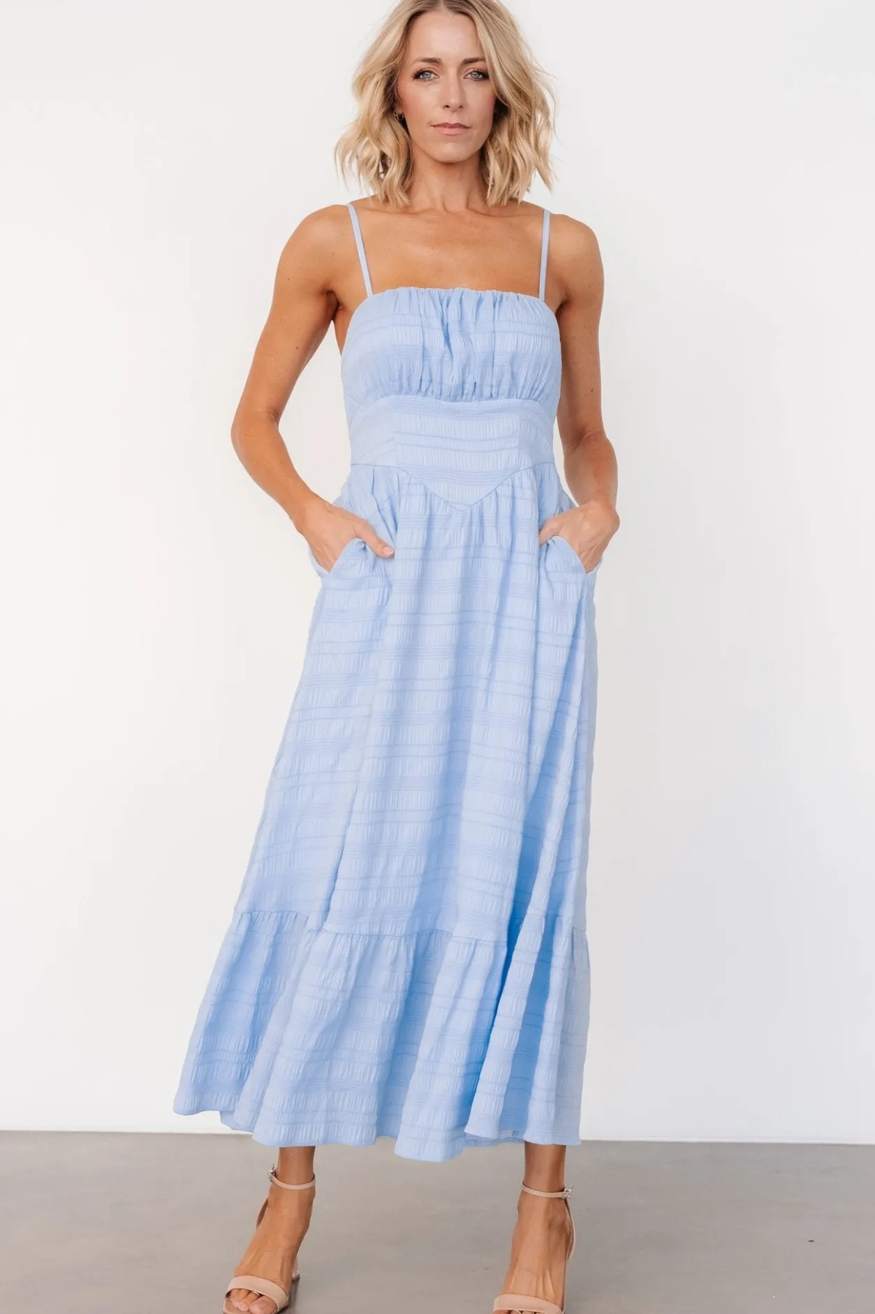 Clearance Baltic Born Mikayla Textured Tank Dress | Light Blue LightBlue