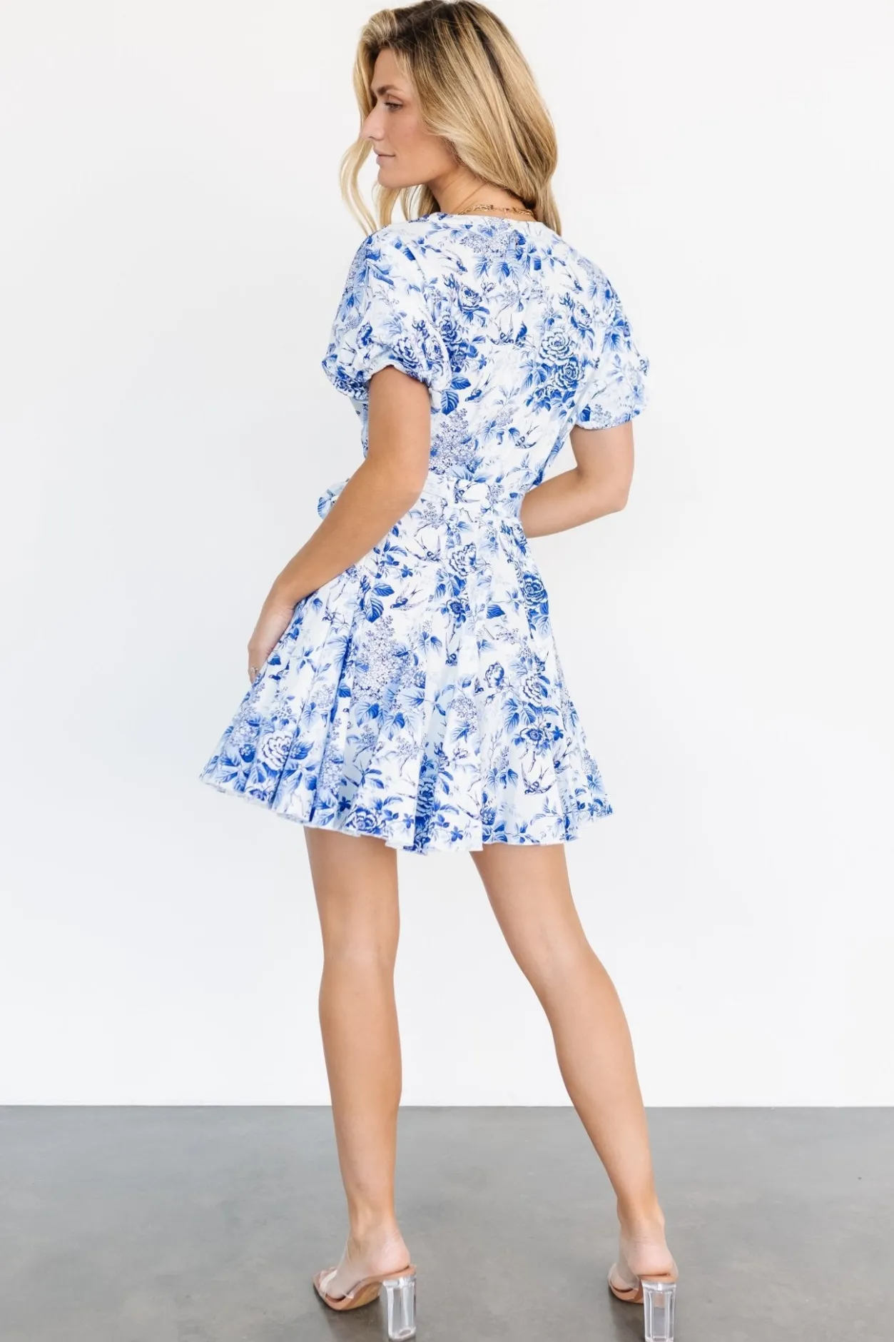 Clearance Baltic Born Mikki Mini Dress | White + Blue White+Blue