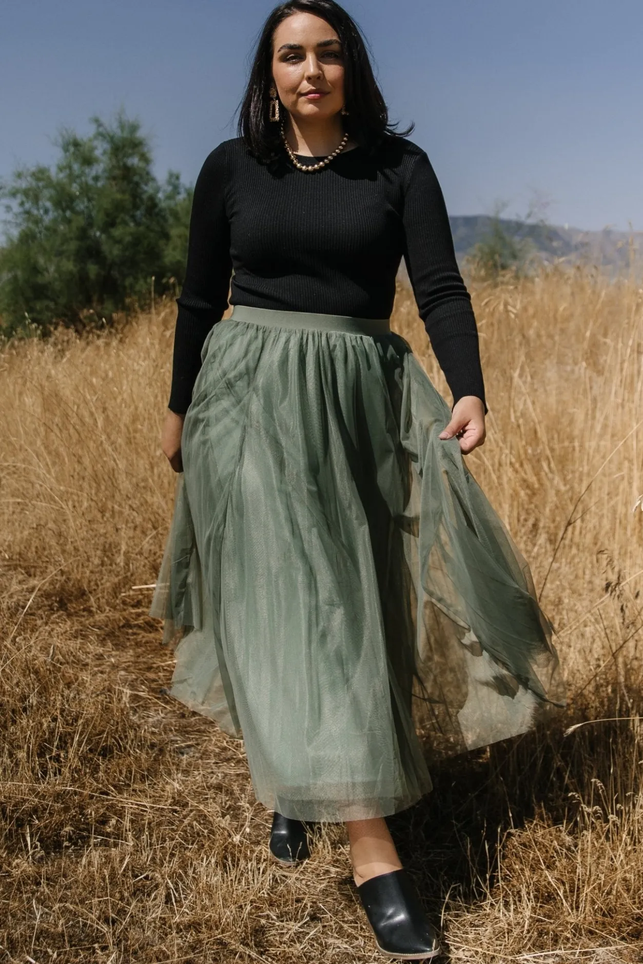 Best Baltic Born Mila Tulle Skirt | Dark Sage DarkSage