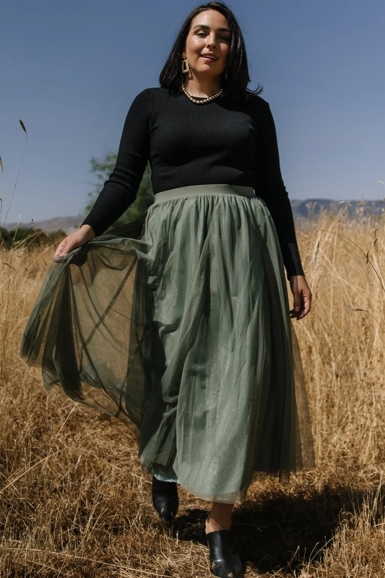 Best Baltic Born Mila Tulle Skirt | Dark Sage DarkSage