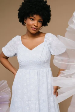 Fashion Baltic Born Mildred Embroidered Midi Dress | Light Blue LightBlue