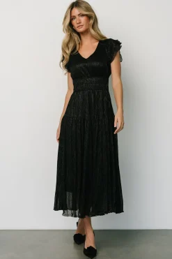 Online Baltic Born Miley Pleated Shimmer Dress | Black