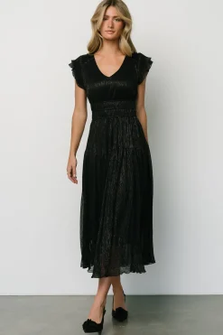 Online Baltic Born Miley Pleated Shimmer Dress | Black