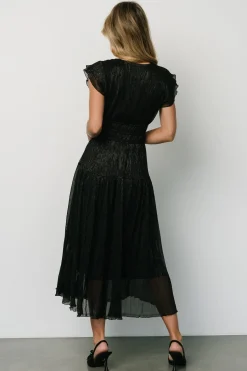 Online Baltic Born Miley Pleated Shimmer Dress | Black
