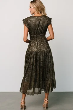 Best Baltic Born Miley Pleated Shimmer Dress | Gold