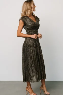 Best Baltic Born Miley Pleated Shimmer Dress | Gold