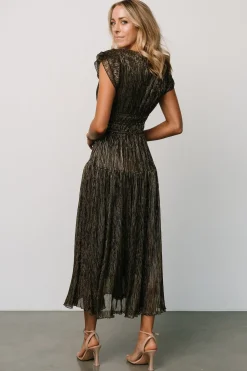 Best Baltic Born Miley Pleated Shimmer Dress | Gold