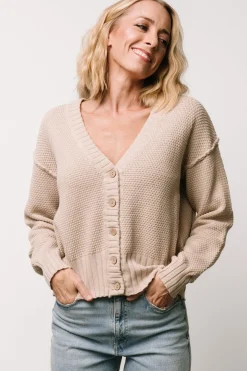 Outlet Baltic Born Milo Waffle Knit Cardigan | Natural