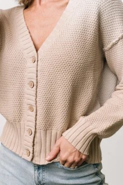 Outlet Baltic Born Milo Waffle Knit Cardigan | Natural