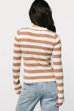 Online Baltic Born Milwaukee Striped Sweater | Camel + Ivory Camel+Ivory