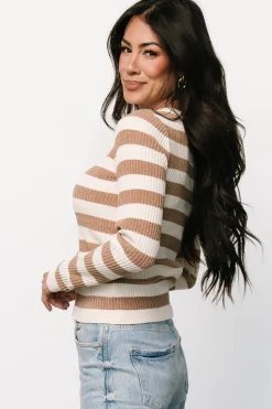 Online Baltic Born Milwaukee Striped Sweater | Camel + Ivory Camel+Ivory