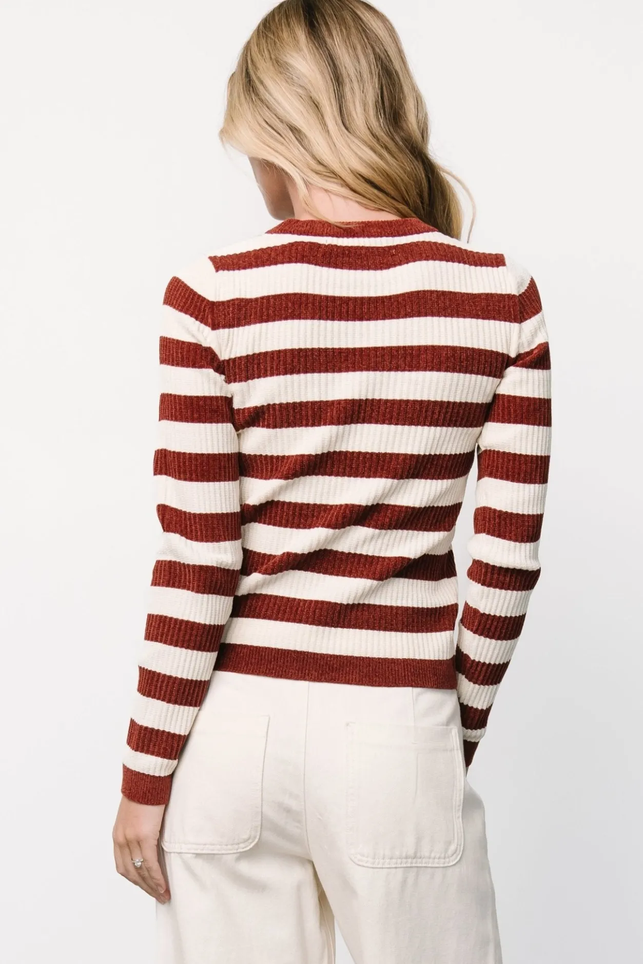 Outlet Baltic Born Milwaukee Striped Sweater | Burgundy + Ivory Burgundy+Ivory