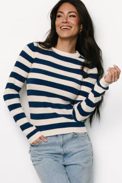 Discount Baltic Born Milwaukee Striped Sweater | Blue + Ivory Blue+Ivory