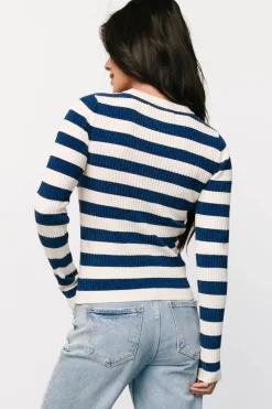 Discount Baltic Born Milwaukee Striped Sweater | Blue + Ivory Blue+Ivory