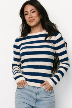 Discount Baltic Born Milwaukee Striped Sweater | Blue + Ivory Blue+Ivory