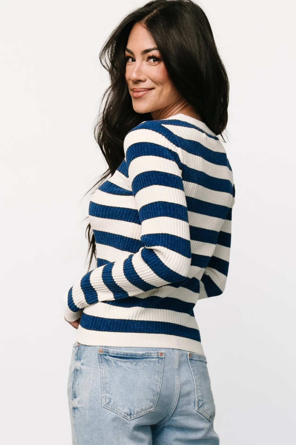 Discount Baltic Born Milwaukee Striped Sweater | Blue + Ivory Blue+Ivory