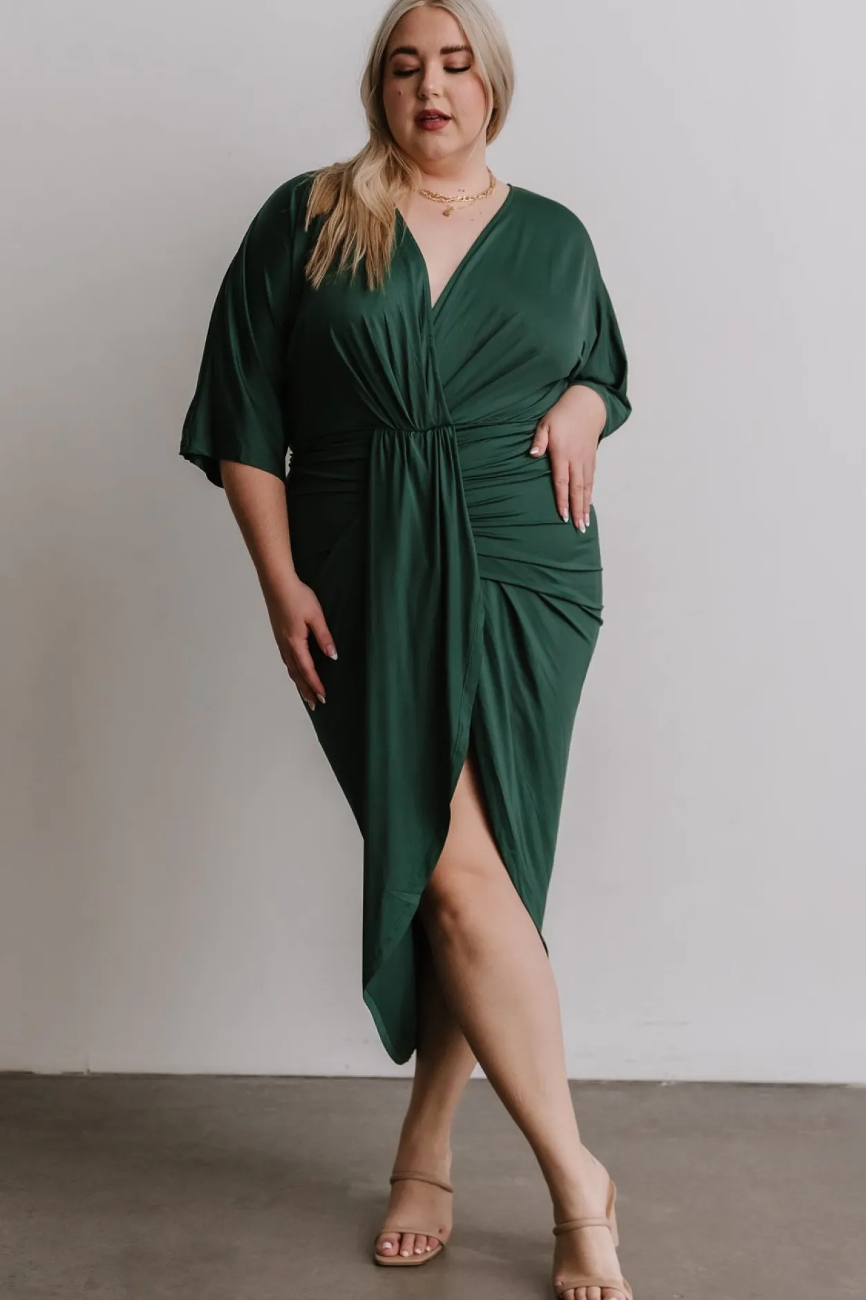 Clearance Baltic Born Mimi Midi Dress | Hunter Green HunterGreen