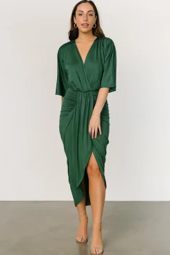 Clearance Baltic Born Mimi Midi Dress | Hunter Green HunterGreen