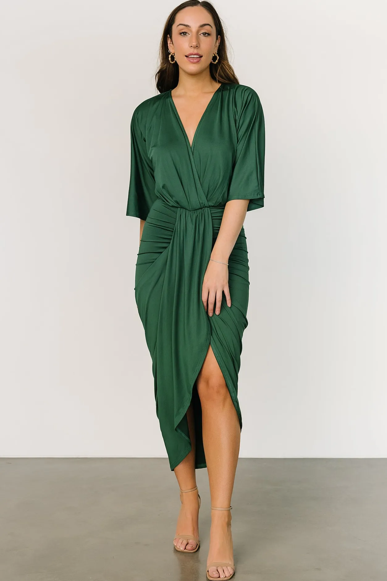 Clearance Baltic Born Mimi Midi Dress | Hunter Green HunterGreen