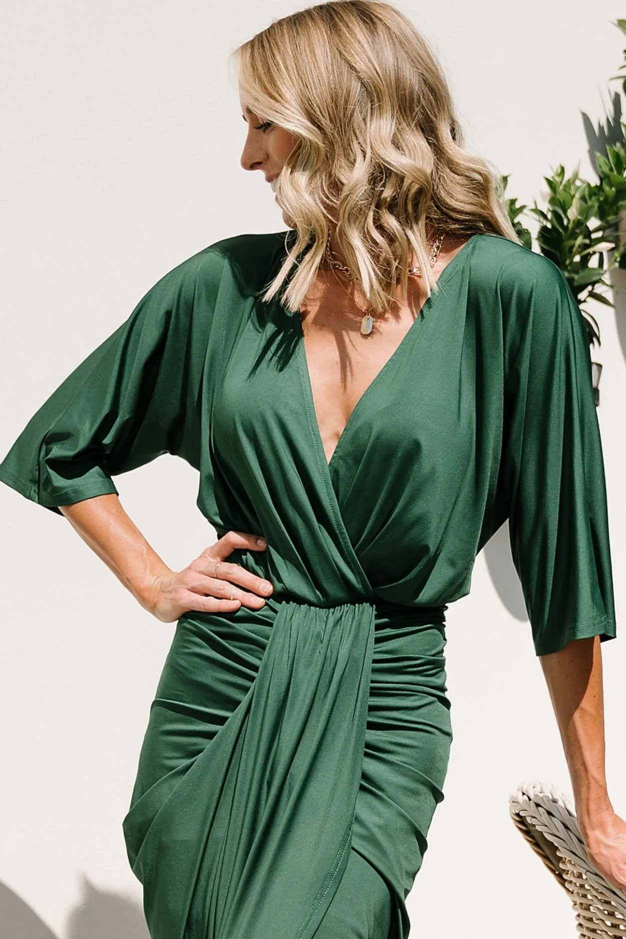 Clearance Baltic Born Mimi Midi Dress | Hunter Green HunterGreen