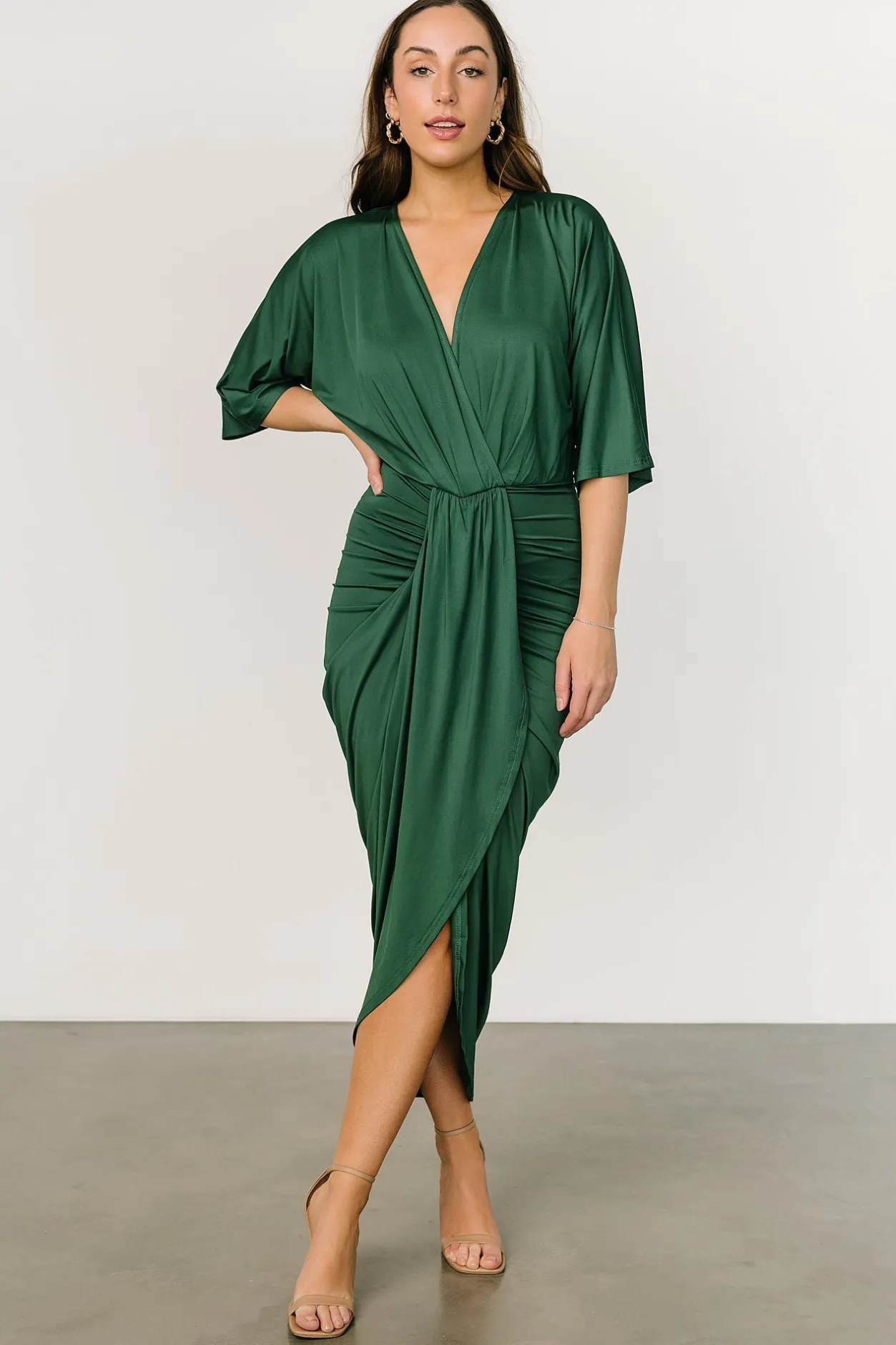 Clearance Baltic Born Mimi Midi Dress | Hunter Green HunterGreen