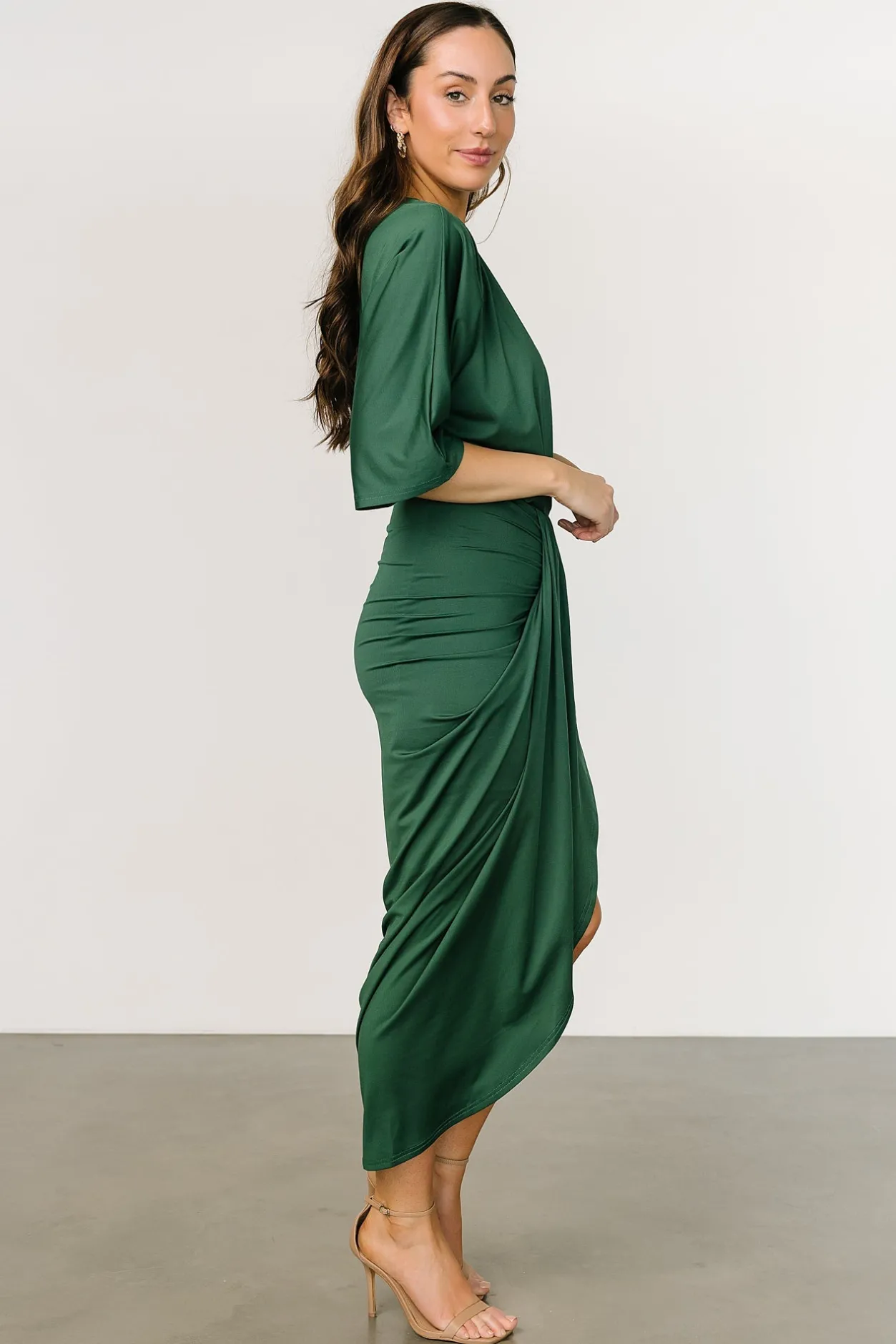 Clearance Baltic Born Mimi Midi Dress | Hunter Green HunterGreen