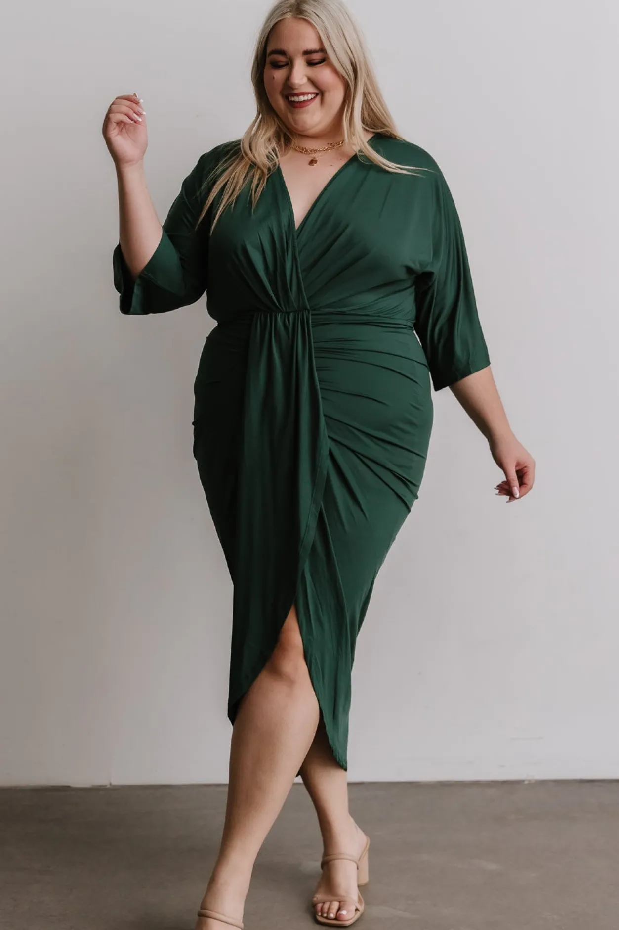 Clearance Baltic Born Mimi Midi Dress | Hunter Green HunterGreen