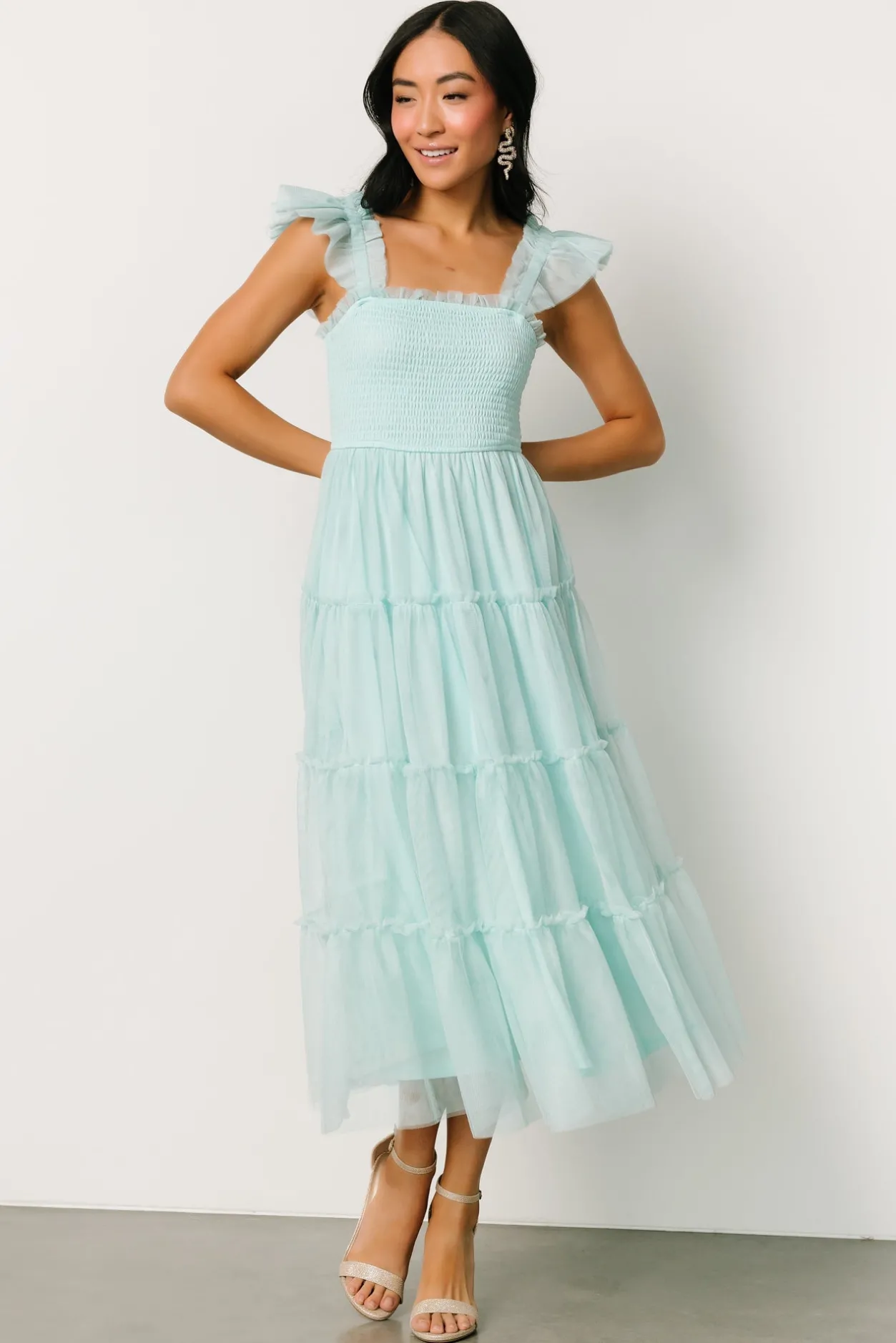 Clearance Baltic Born Mindi Tulle Midi Dress | Sea Blue SeaBlue