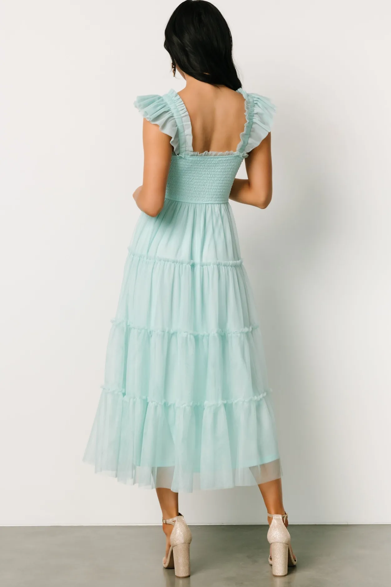 Clearance Baltic Born Mindi Tulle Midi Dress | Sea Blue SeaBlue