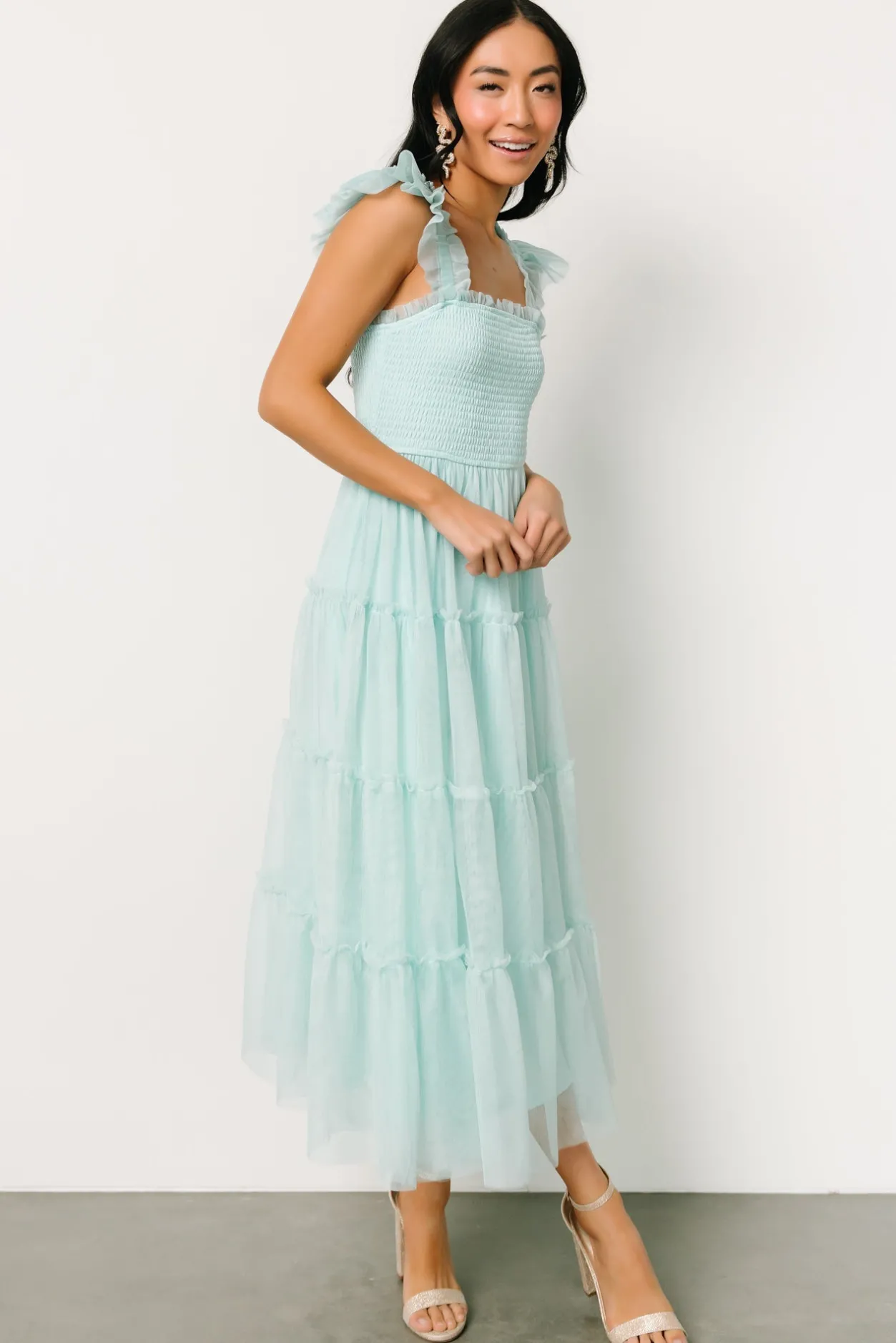 Clearance Baltic Born Mindi Tulle Midi Dress | Sea Blue SeaBlue