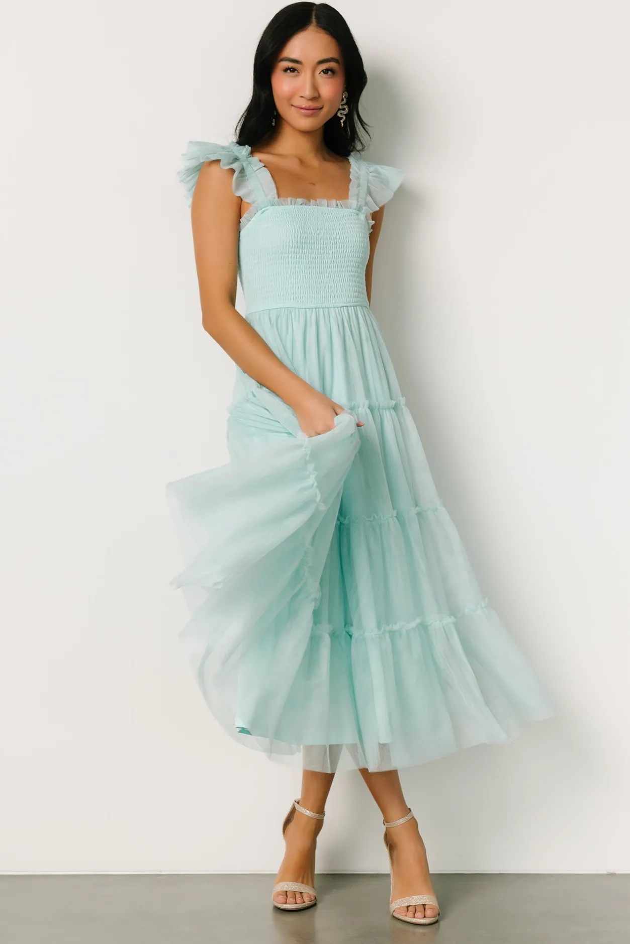 Clearance Baltic Born Mindi Tulle Midi Dress | Sea Blue SeaBlue
