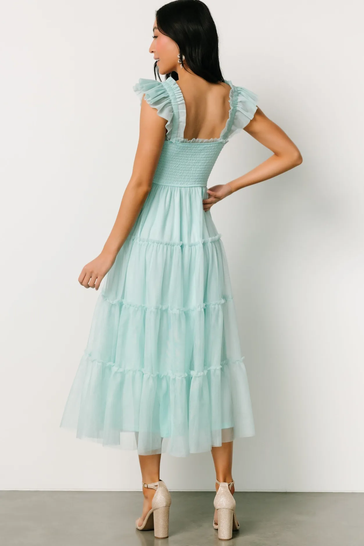 Clearance Baltic Born Mindi Tulle Midi Dress | Sea Blue SeaBlue