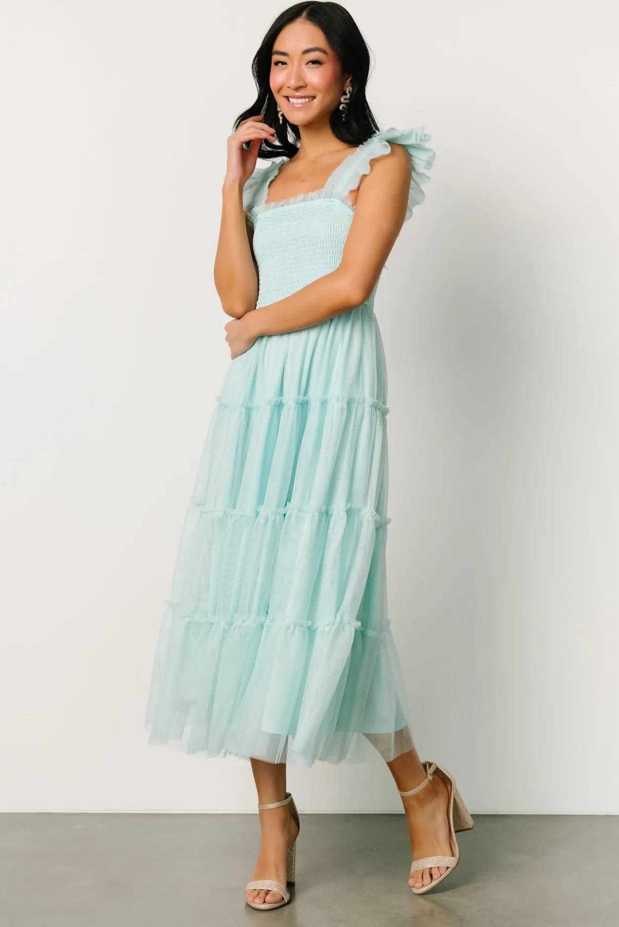 Clearance Baltic Born Mindi Tulle Midi Dress | Sea Blue SeaBlue