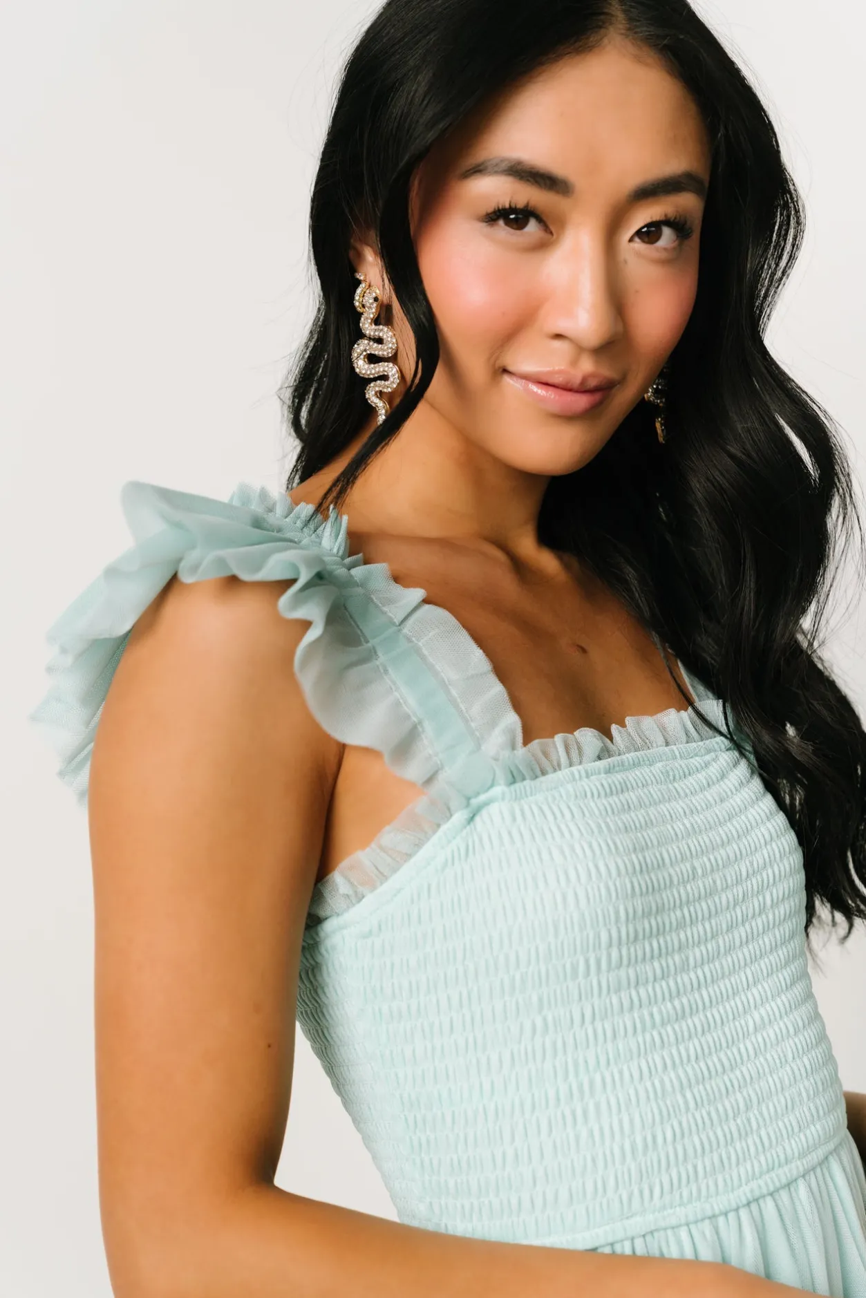 Clearance Baltic Born Mindi Tulle Midi Dress | Sea Blue SeaBlue