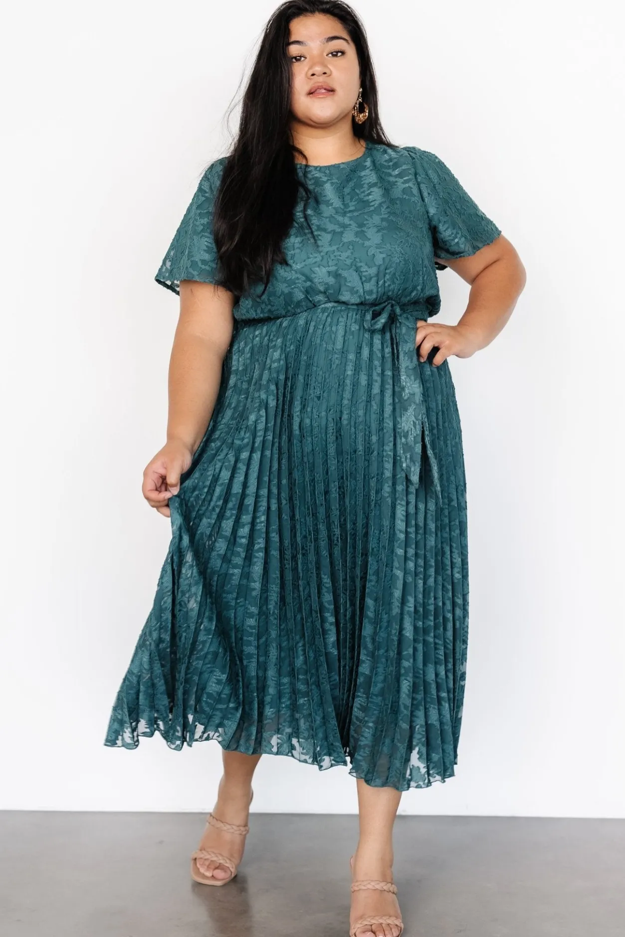 Discount Baltic Born Mindy Pleated Dress | Emerald