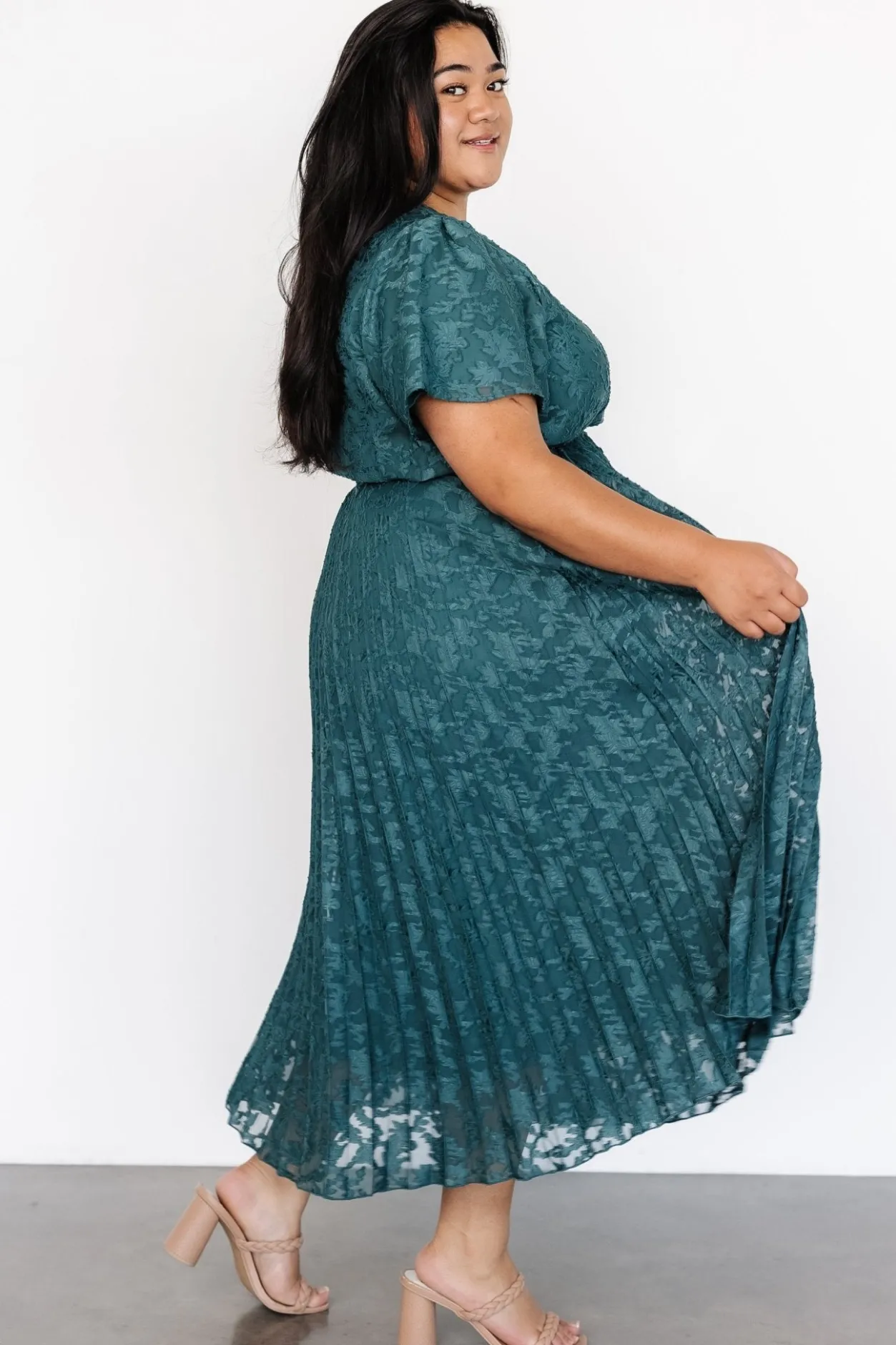 Discount Baltic Born Mindy Pleated Dress | Emerald