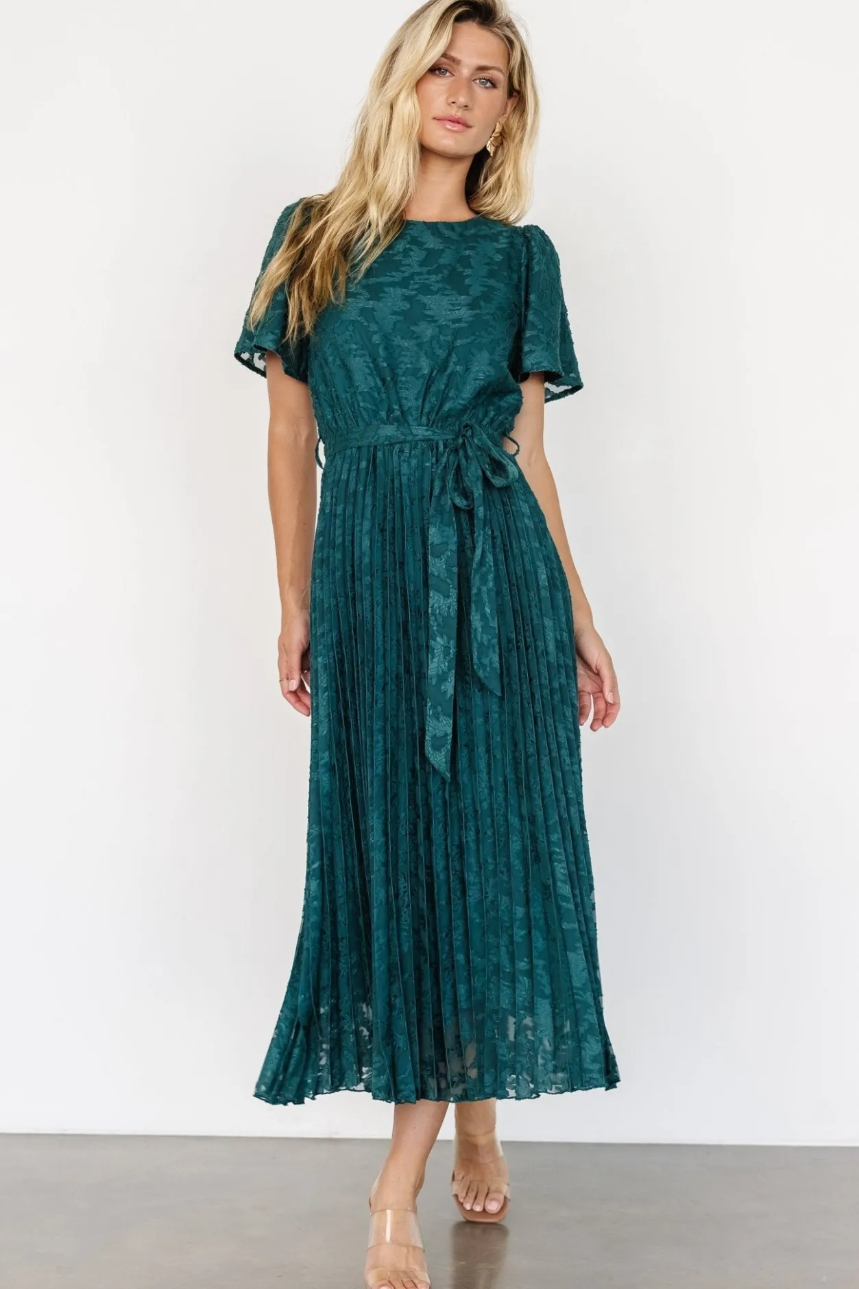 Discount Baltic Born Mindy Pleated Dress | Emerald