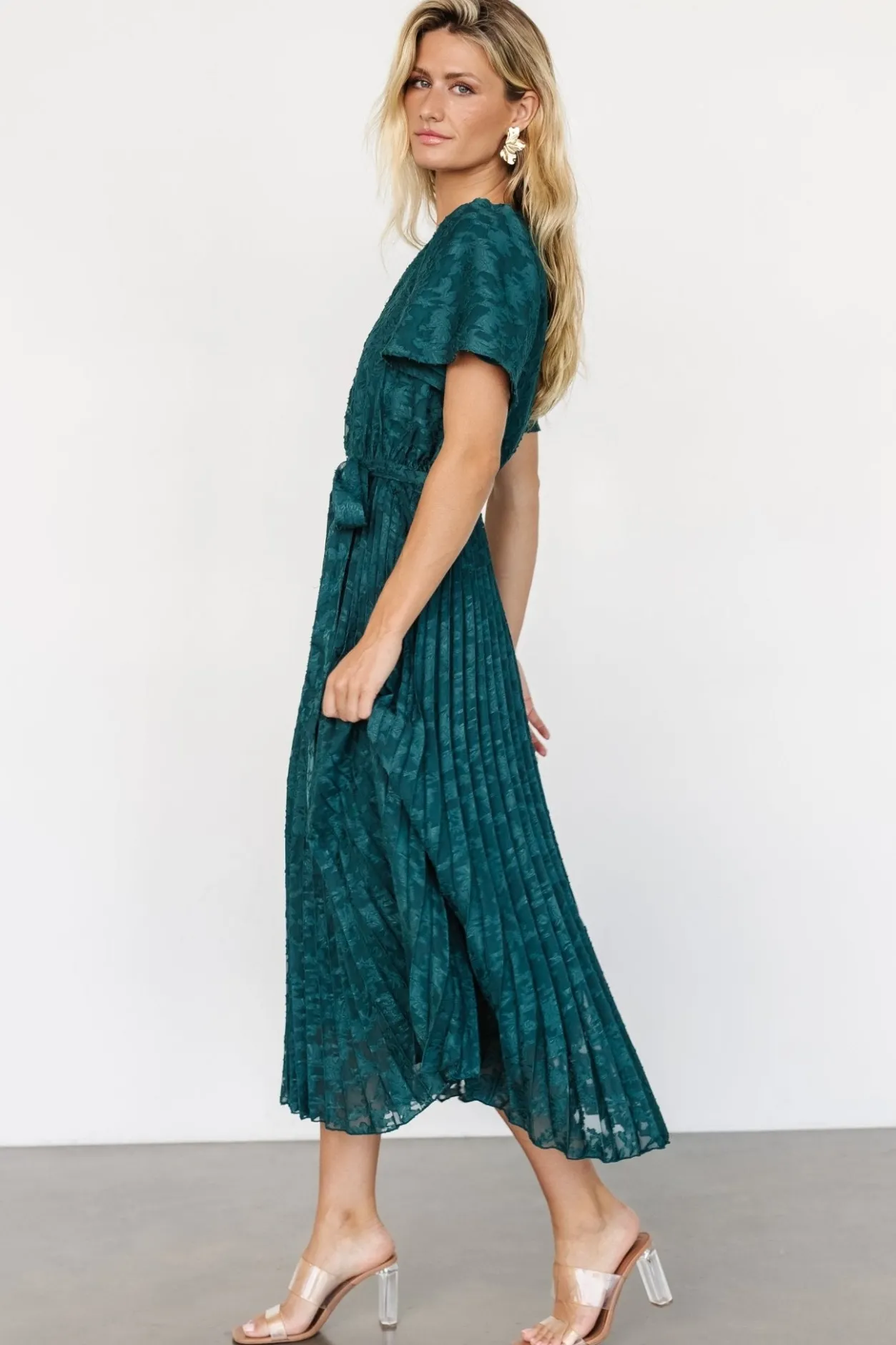 Discount Baltic Born Mindy Pleated Dress | Emerald