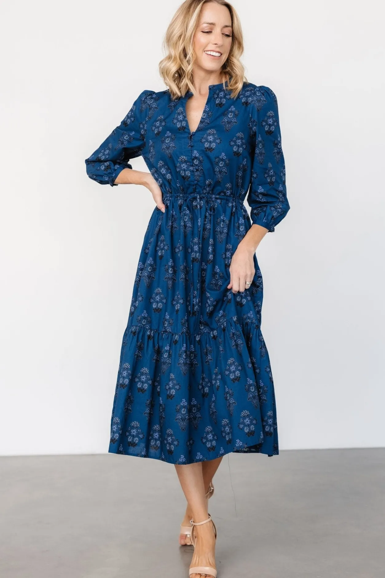 Best Baltic Born Mira Midi Dress | Deep Blue Print DeepBluePrint
