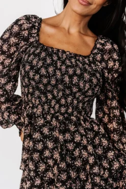 Discount Baltic Born Miranda Tiered Maxi Dress | Black Floral BlackFloral