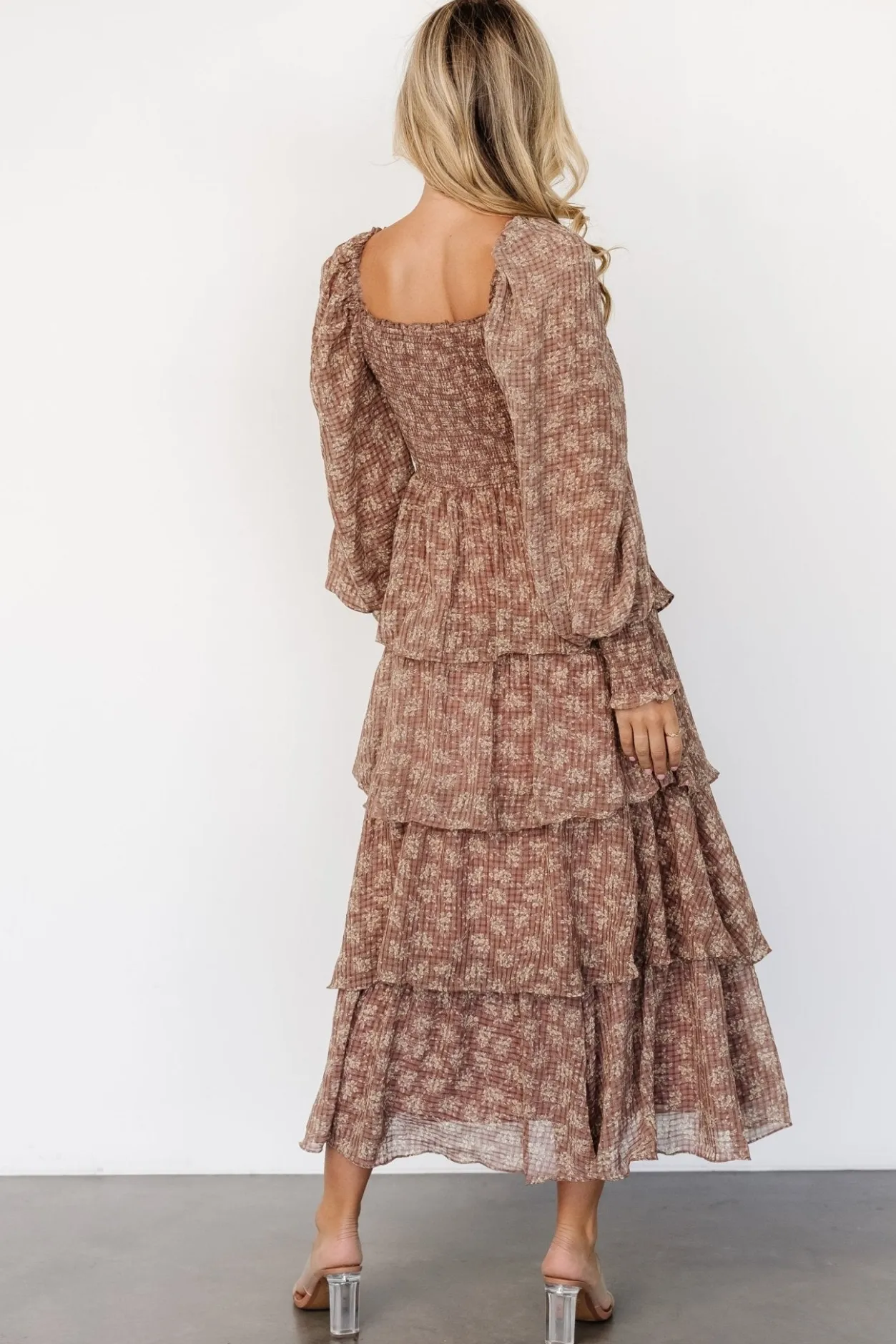 Online Baltic Born Miranda Tiered Maxi Dress | Latte Floral LatteFloral