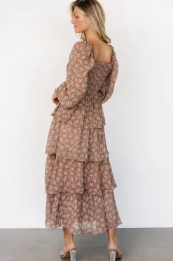 Online Baltic Born Miranda Tiered Maxi Dress | Latte Floral LatteFloral