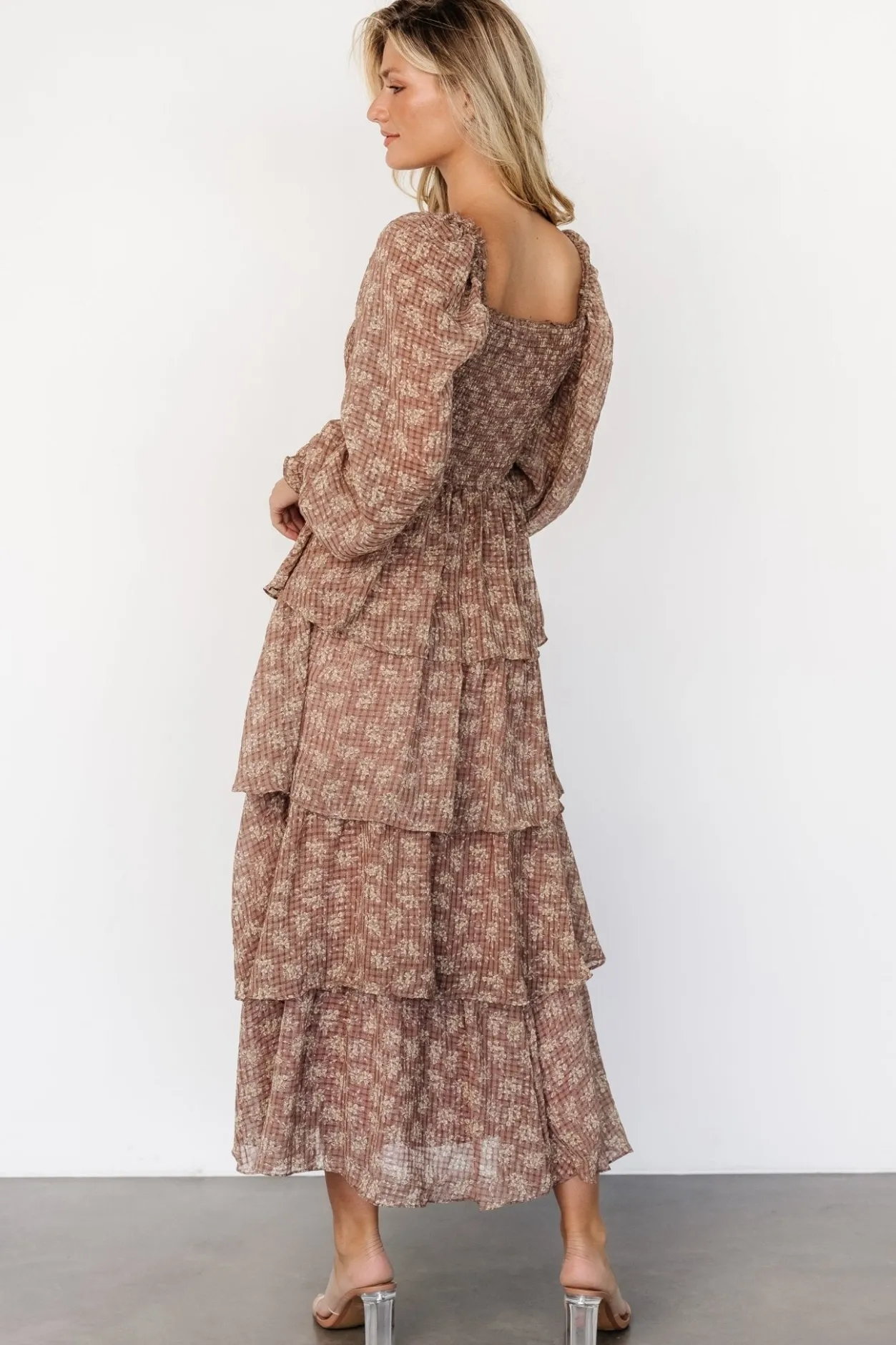 Online Baltic Born Miranda Tiered Maxi Dress | Latte Floral LatteFloral