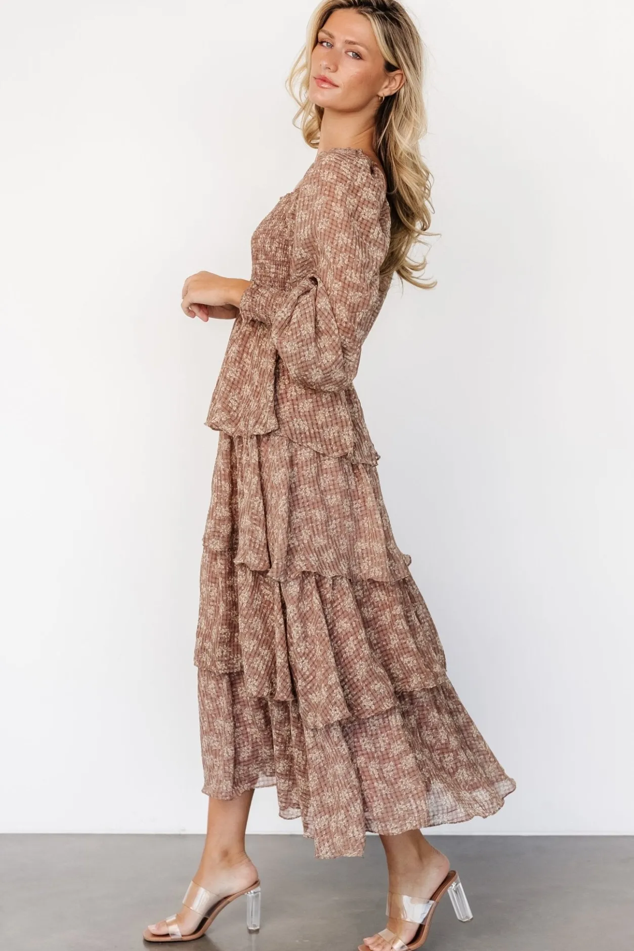 Online Baltic Born Miranda Tiered Maxi Dress | Latte Floral LatteFloral