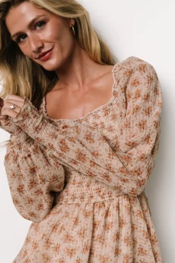 New Baltic Born Miranda Tiered Maxi Dress | Taupe Floral TaupeFloral