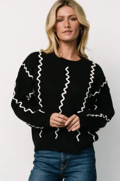 Sale Baltic Born Misha Patterned Sweater | Black