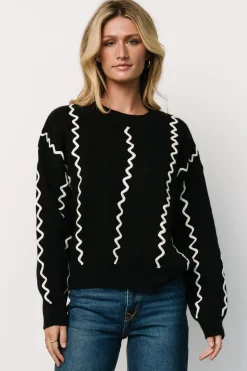 Sale Baltic Born Misha Patterned Sweater | Black